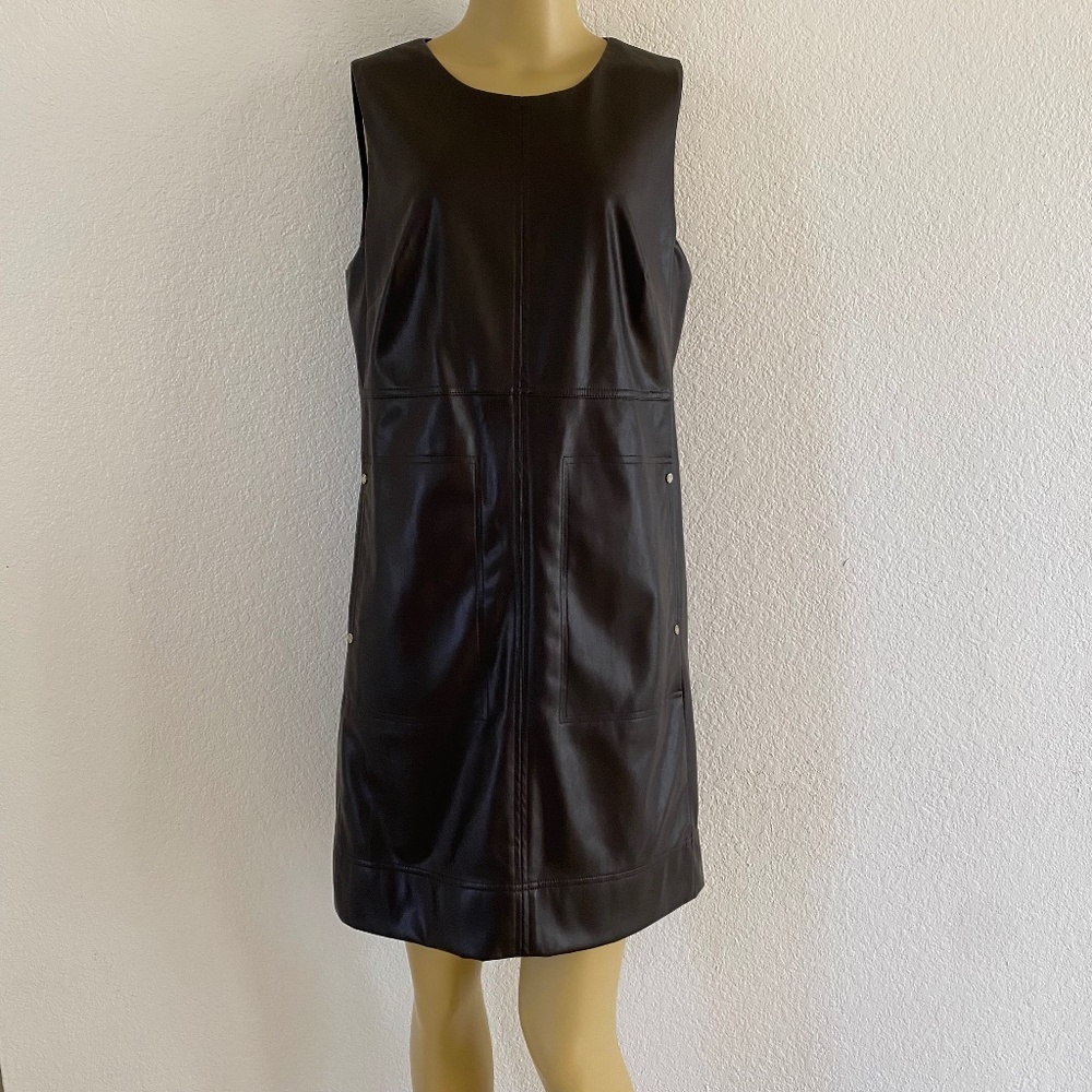 Tommy Hilfiger faux brown  leather dress size 10 -189